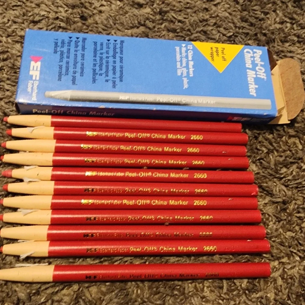 Eberhard Faber Peel‎ Off Red China Markers Grease Pencils